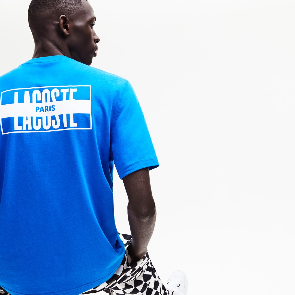 LIVE Printed-Back Cotton T-Shirt | Lacoste Mens