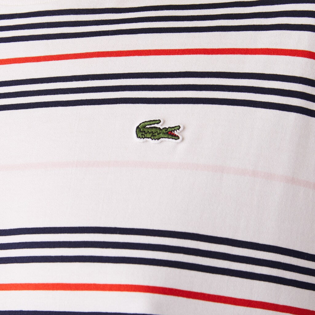 Wo  Dissimilar Striped Pleated Jersey T-shirt Dress | Lacoste Womens