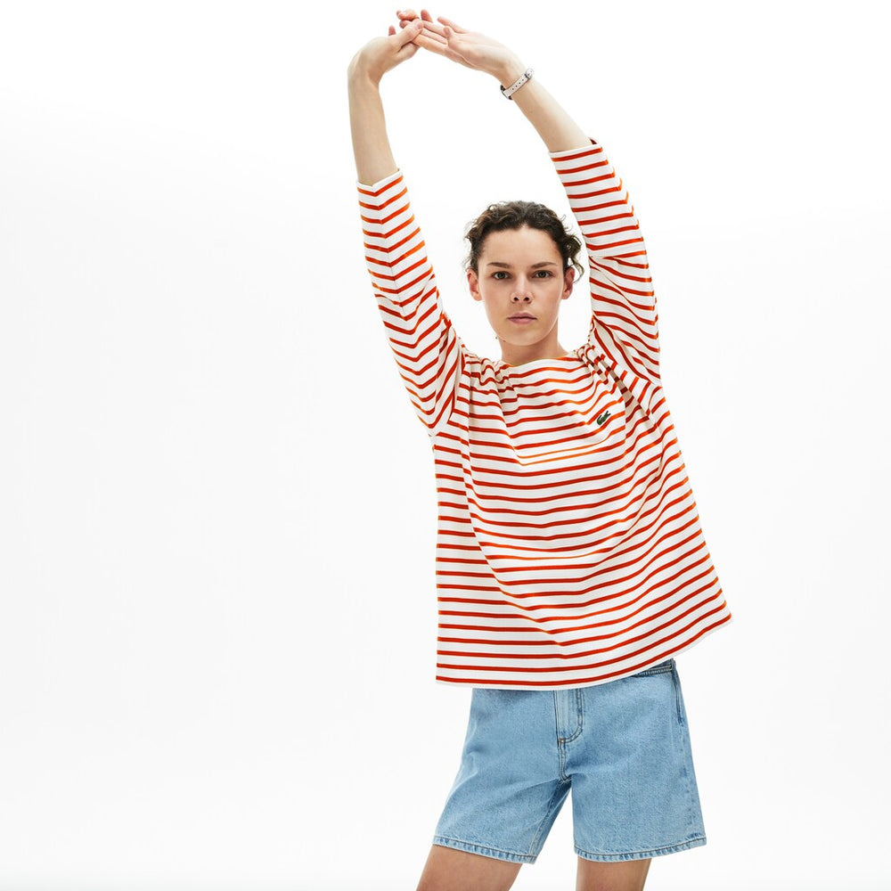 Wo  Cotton Nautical Striped T-Shirt | Lacoste Womens