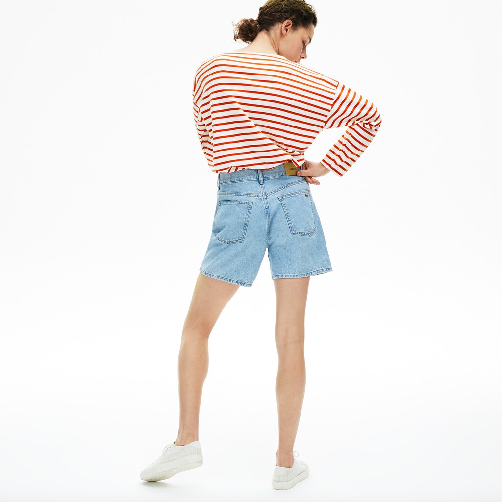Wo  Cotton Nautical Striped T-Shirt | Lacoste Womens