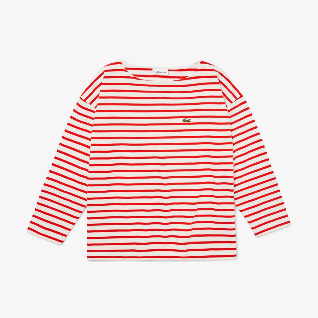 Wo  Cotton Nautical Striped T-Shirt | Lacoste Womens