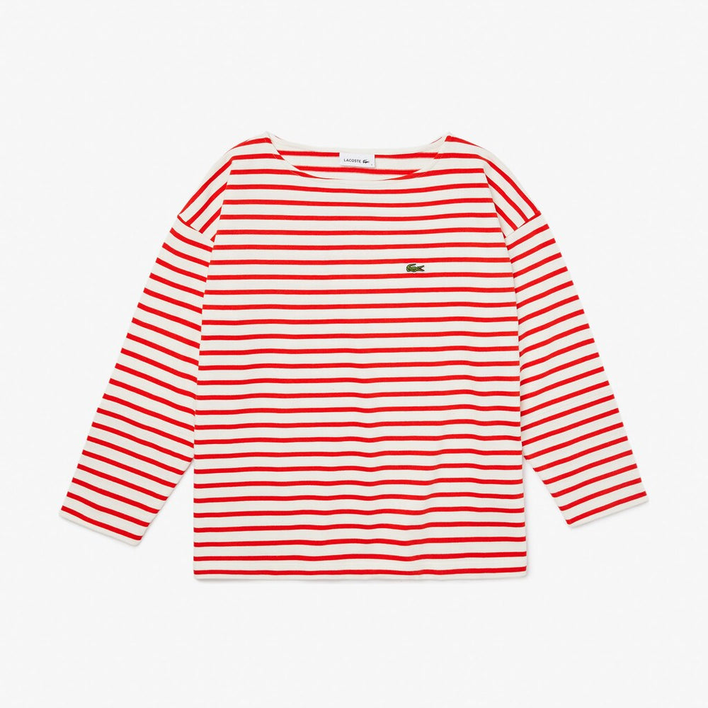 Wo  Cotton Nautical Striped T-Shirt | Lacoste Womens