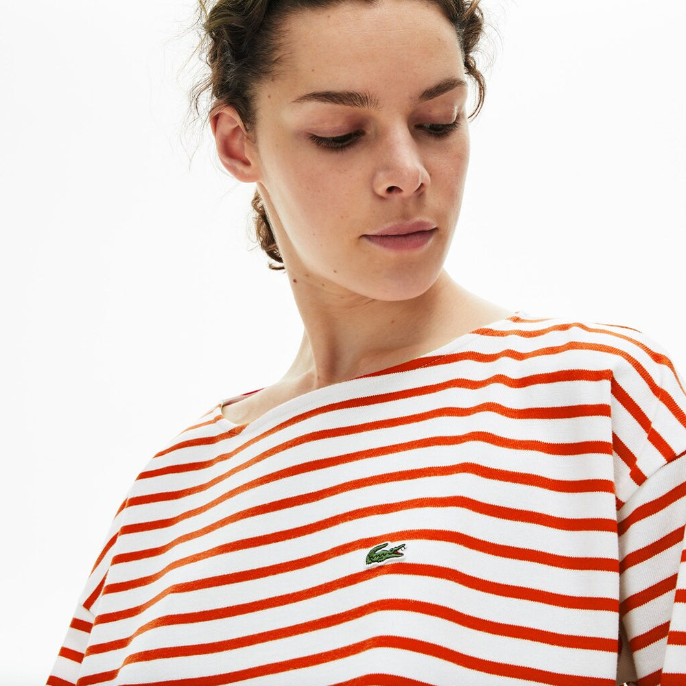 Wo  Cotton Nautical Striped T-Shirt | Lacoste Womens