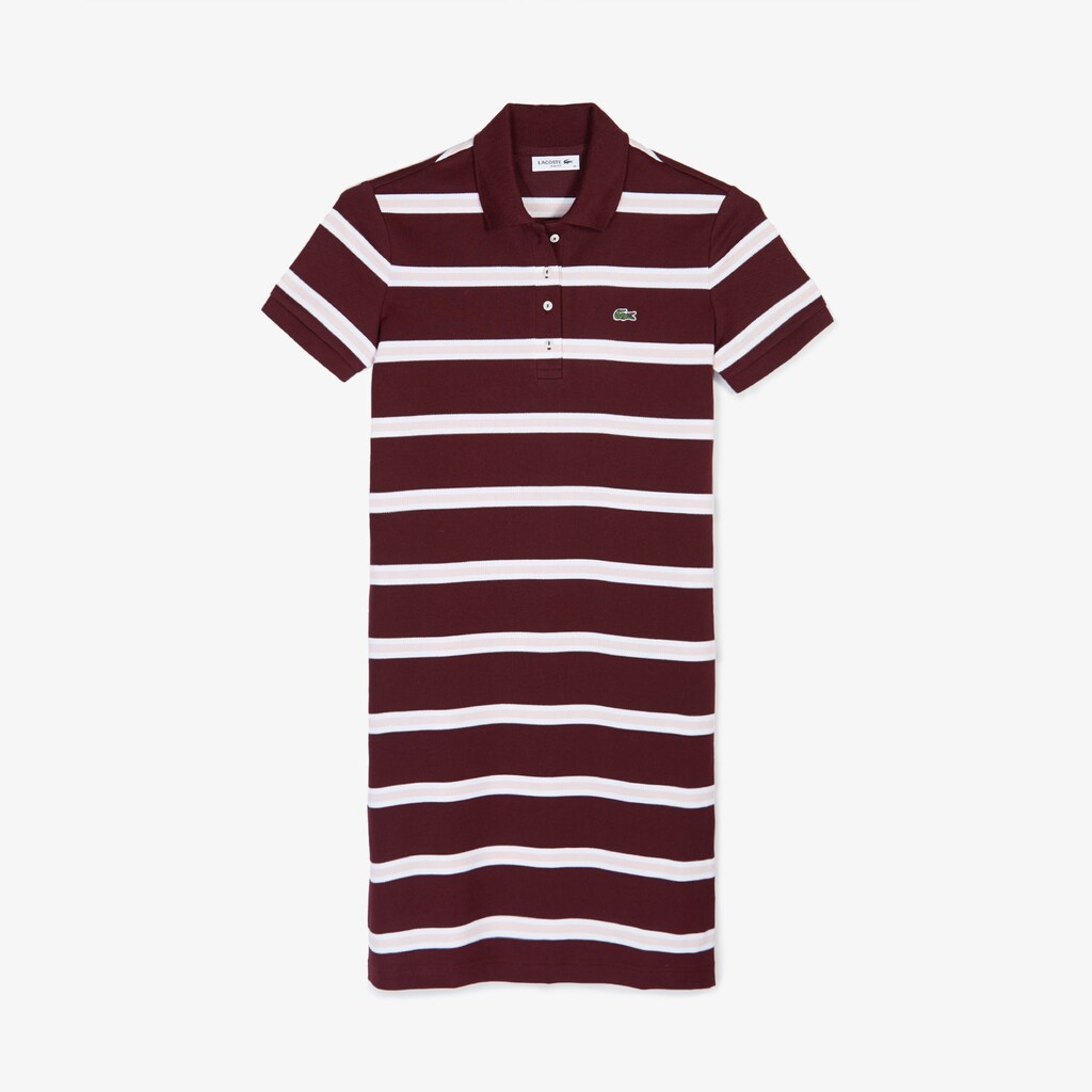 Wo  Striped Stretch Cotton Polo Dress | Lacoste Womens