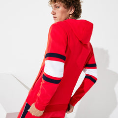 SPORT Striped-Sleeve Hooded Zip Sweatshirt | Lacoste Mens