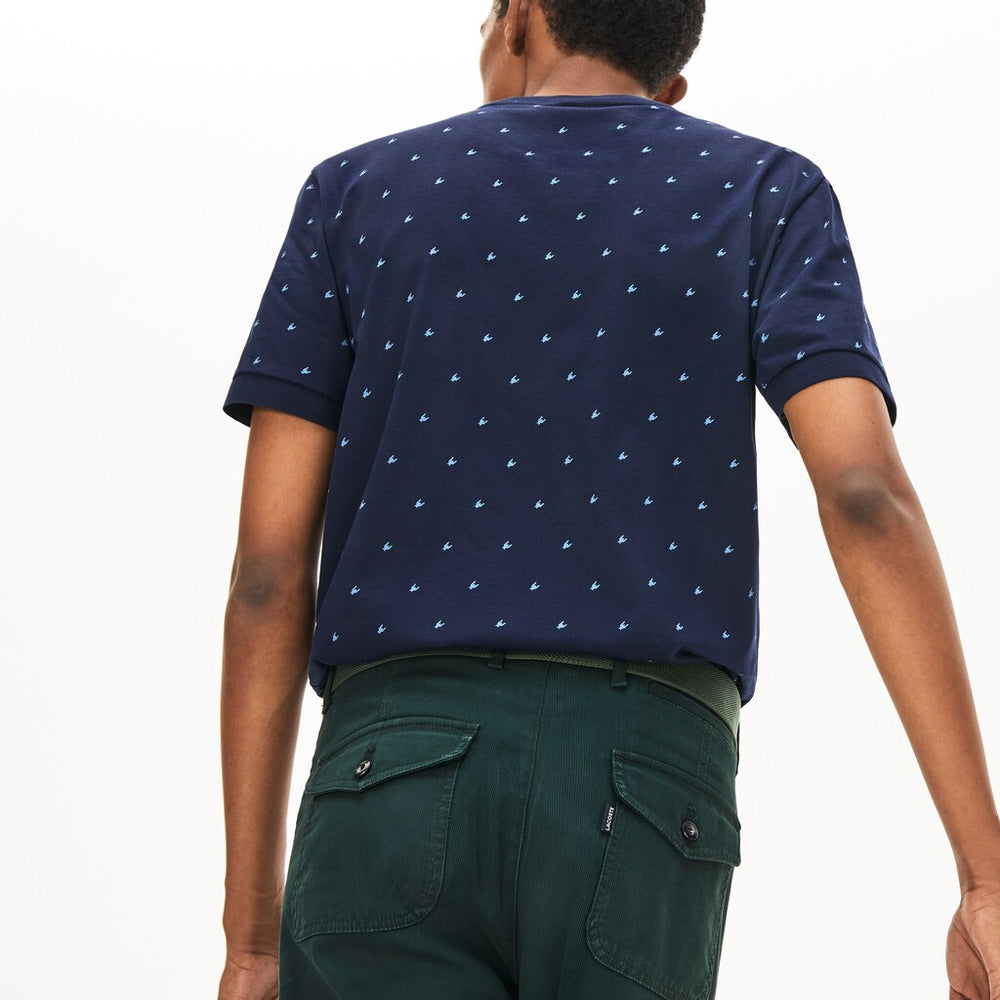 Crewneck Mini Houndstooth Cotton T-shirt | Lacoste Mens