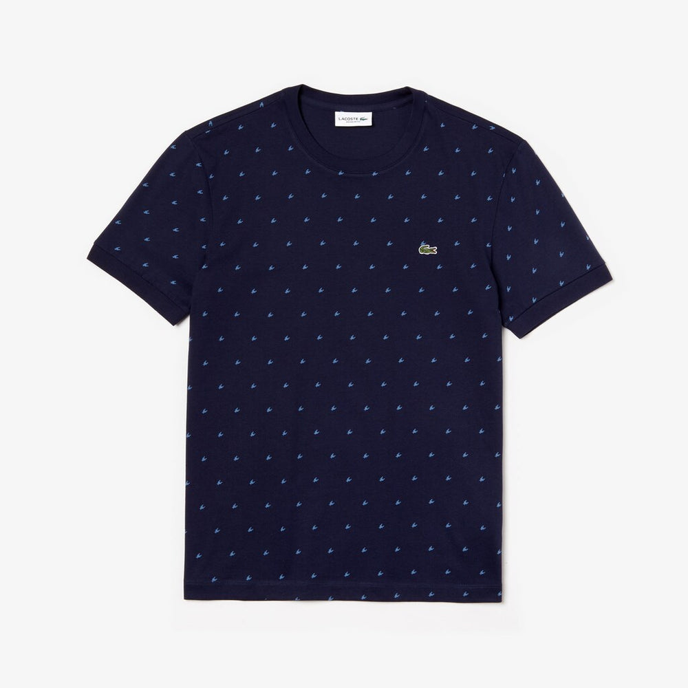 Crewneck Mini Houndstooth Cotton T-shirt | Lacoste Mens