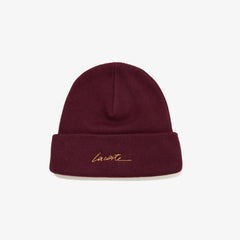 Unisex LIVE Signature Embroidered Cashmere-Blend Beanie | Lacoste Mens