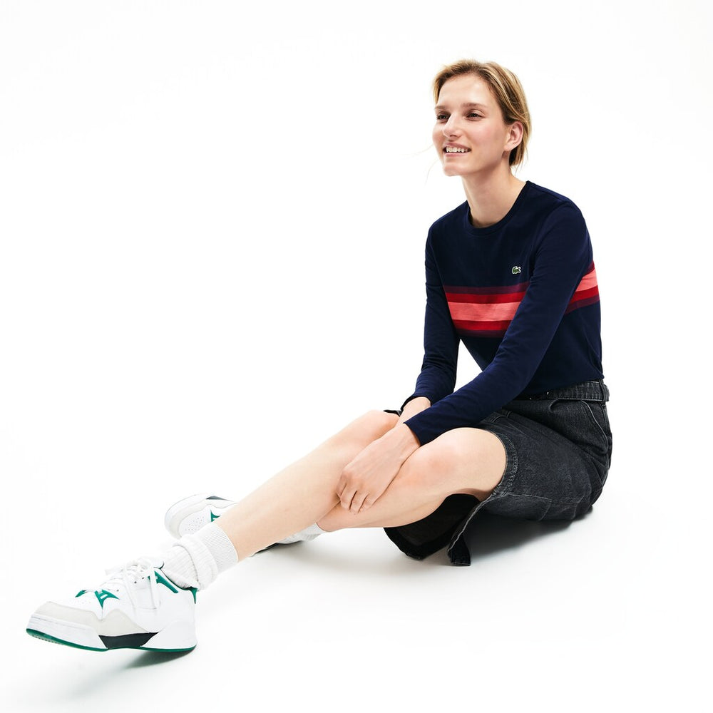 Wo  Long Sleeve Multicolor Stripe T-Shirt | Lacoste Womens