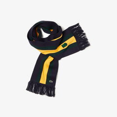 Unisex Lacoste LIVE Striped Cashmere And Cotton Scarf | Lacoste Mens