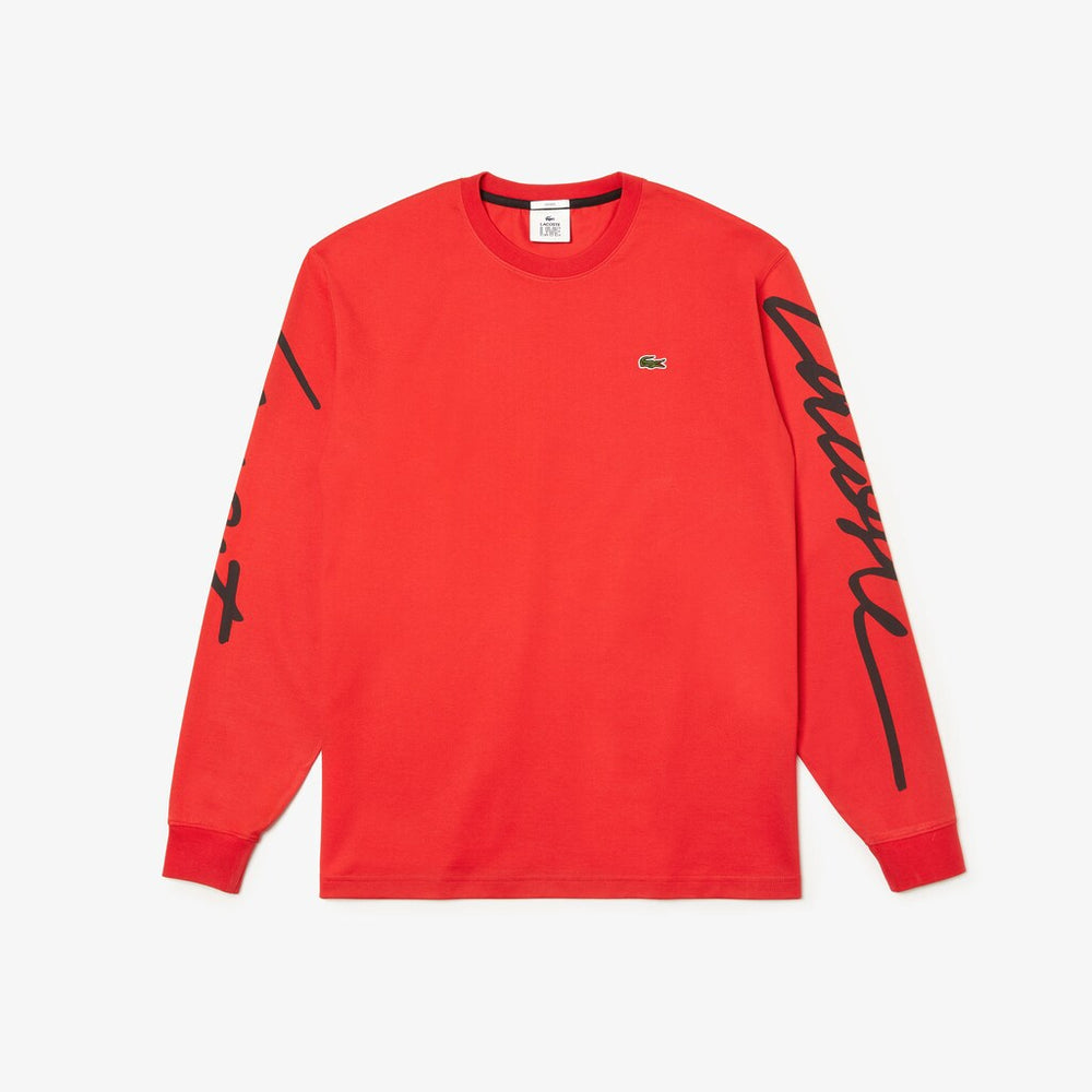 Unisex LIVE Signature Print T-shirt | Lacoste Mens