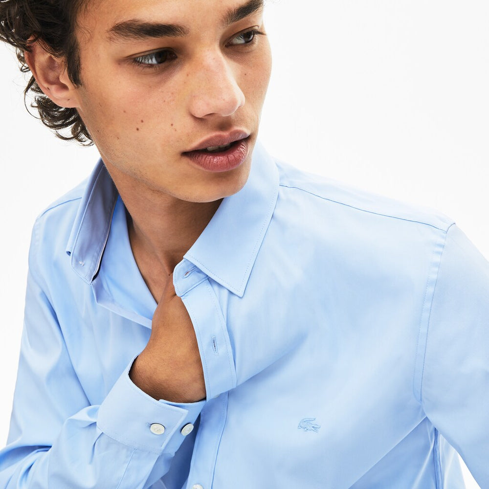 Slim-Fit Stretch Cotton Poplin Shirt | Lacoste Mens