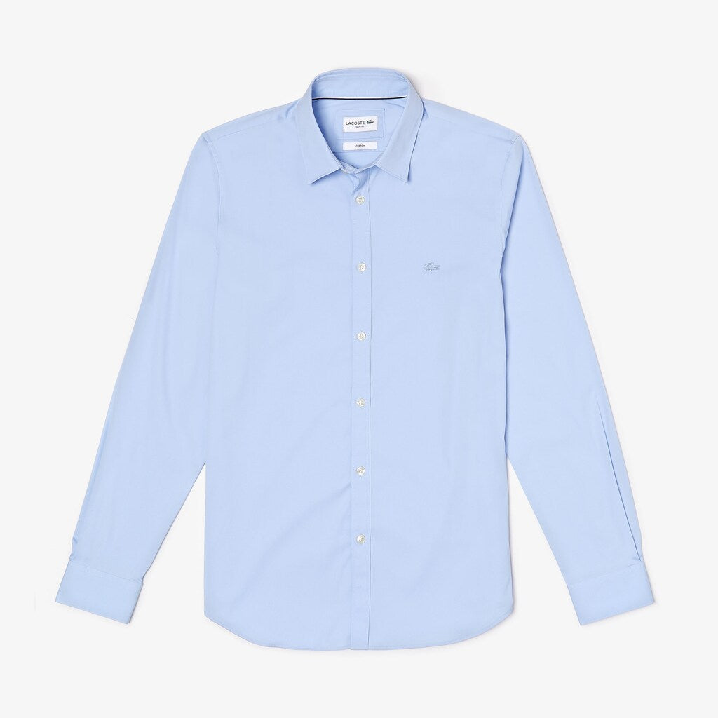 Slim-Fit Stretch Cotton Poplin Shirt | Lacoste Mens
