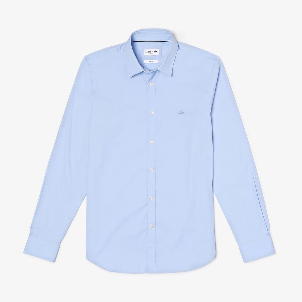Slim-Fit Stretch Cotton Poplin Shirt | Lacoste Mens