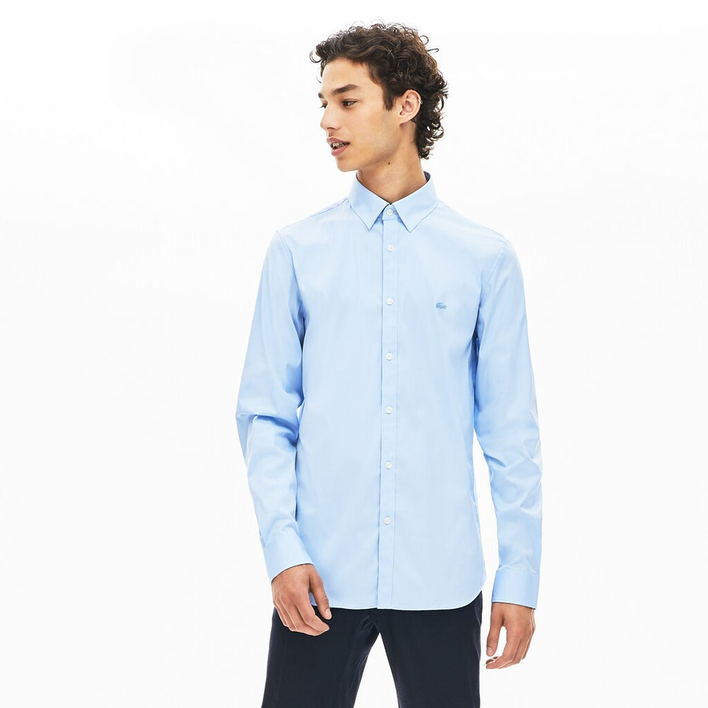 Slim-Fit Stretch Cotton Poplin Shirt | Lacoste Mens