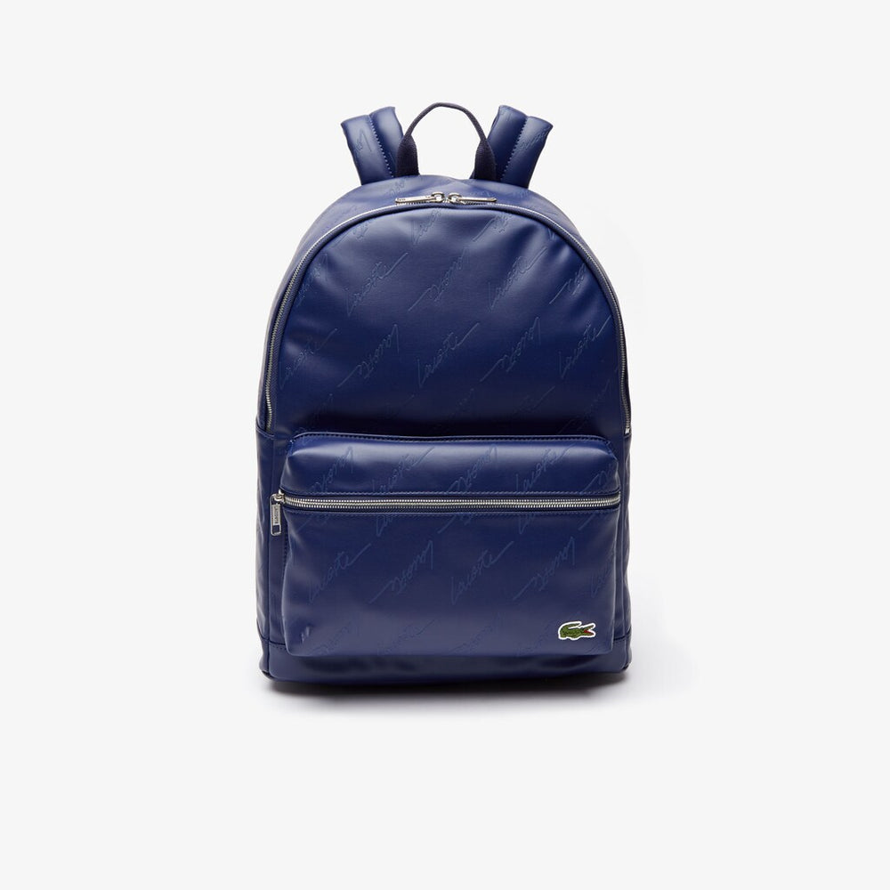 Lacoste LIVE Signature Print Zippered Backpack | Lacoste Mens