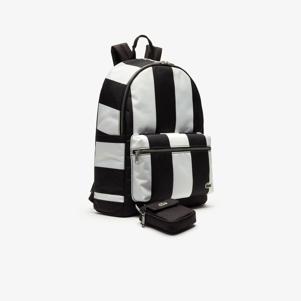 Lacoste LIVE Detachable Pouch Striped Backpack | Lacoste Mens