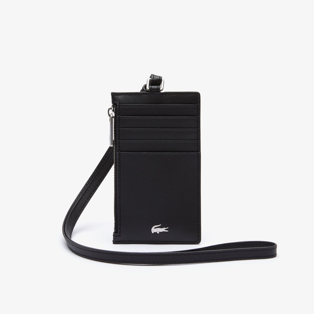 Fitzgerald Leather Neck Strap Zippered Card Holder | Lacoste Mens