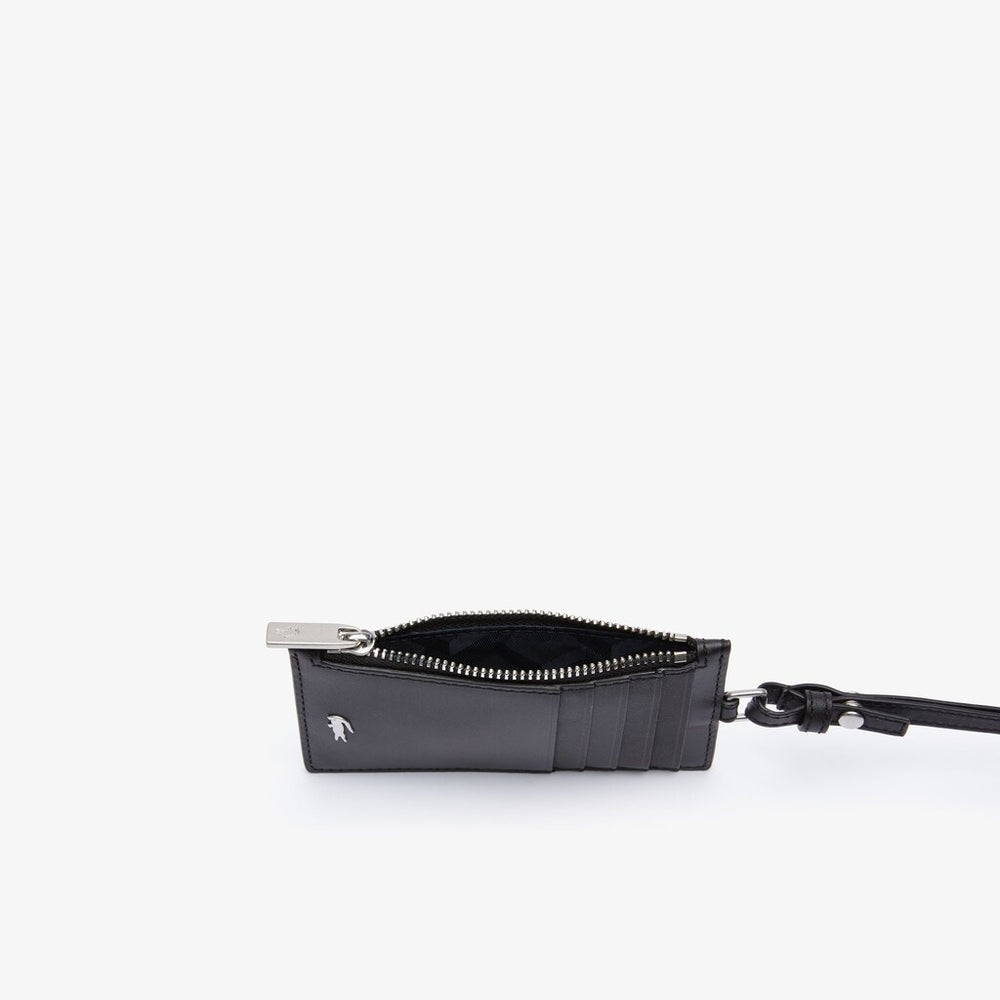 Fitzgerald Leather Neck Strap Zippered Card Holder | Lacoste Mens
