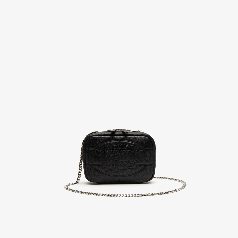 Wo  Croco Crew Quilted Leather Zippered Shoulder Bag | Lacoste Womens