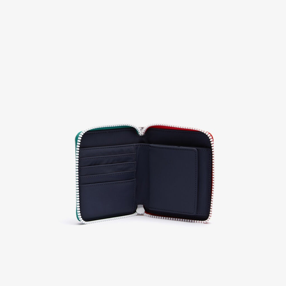 Wo  Roland Garros Panama Hat Print Small Zippered Wallet | Lacoste Womens