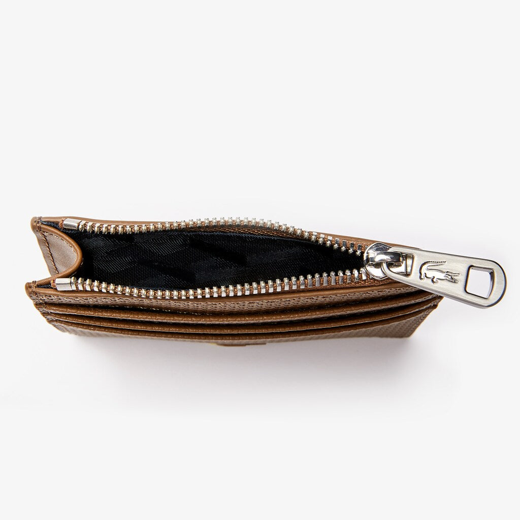 Chantaco Matte Piqué Leather Zip 6 Card Holder | Lacoste Mens
