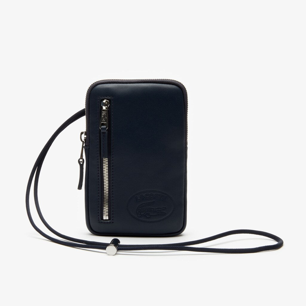 L.12.12 Neck Strap Leather Mini Flat Bag | Lacoste Mens