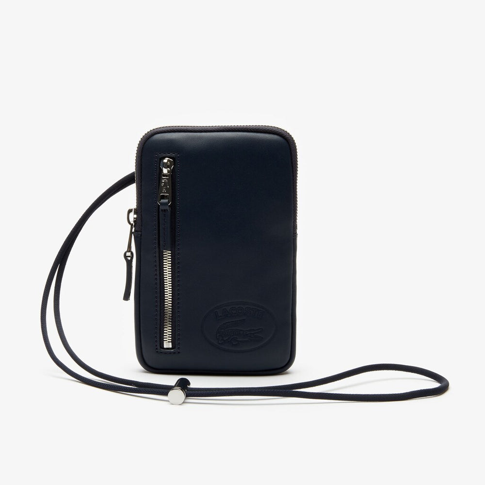 L.12.12 Neck Strap Leather Mini Flat Bag | Lacoste Mens