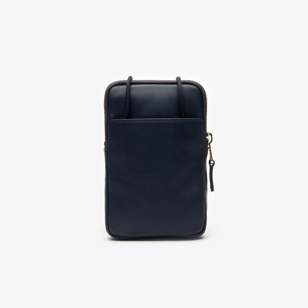 L.12.12 Neck Strap Leather Mini Flat Bag | Lacoste Mens