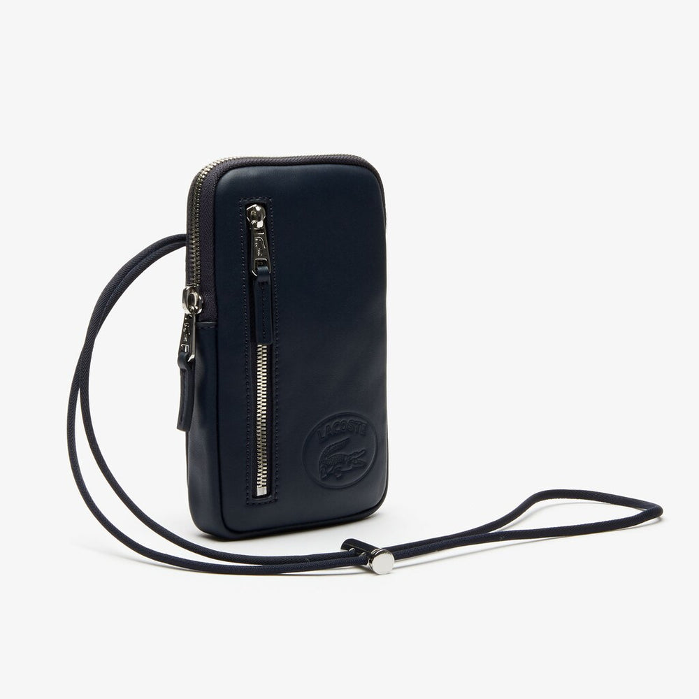 L.12.12 Neck Strap Leather Mini Flat Bag | Lacoste Mens
