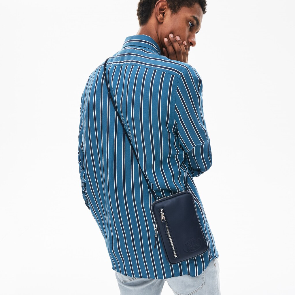 L.12.12 Neck Strap Leather Mini Flat Bag | Lacoste Mens