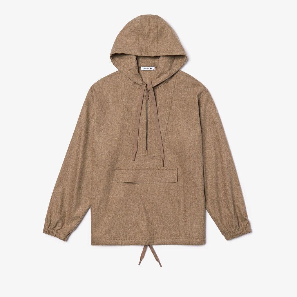 Unisex Fashion Show Hooded Solid Virgin Wool Jacket | Lacoste Mens