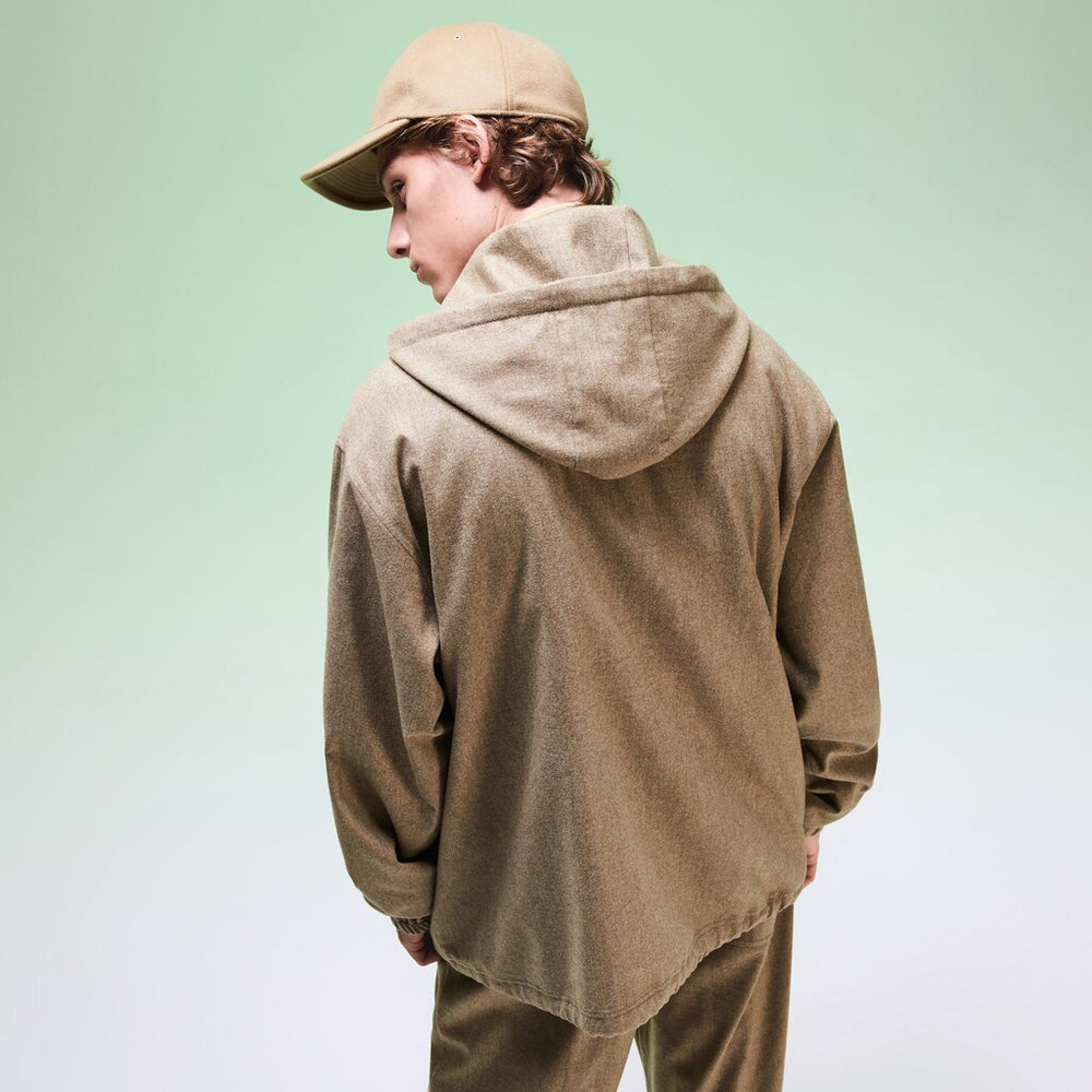 Unisex Fashion Show Hooded Solid Virgin Wool Jacket | Lacoste Mens