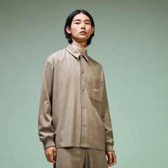 Fashion Show Solid Wool Shirt with Chest Pocket | Lacoste Mens