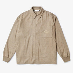 Fashion Show Solid Wool Shirt with Chest Pocket | Lacoste Mens