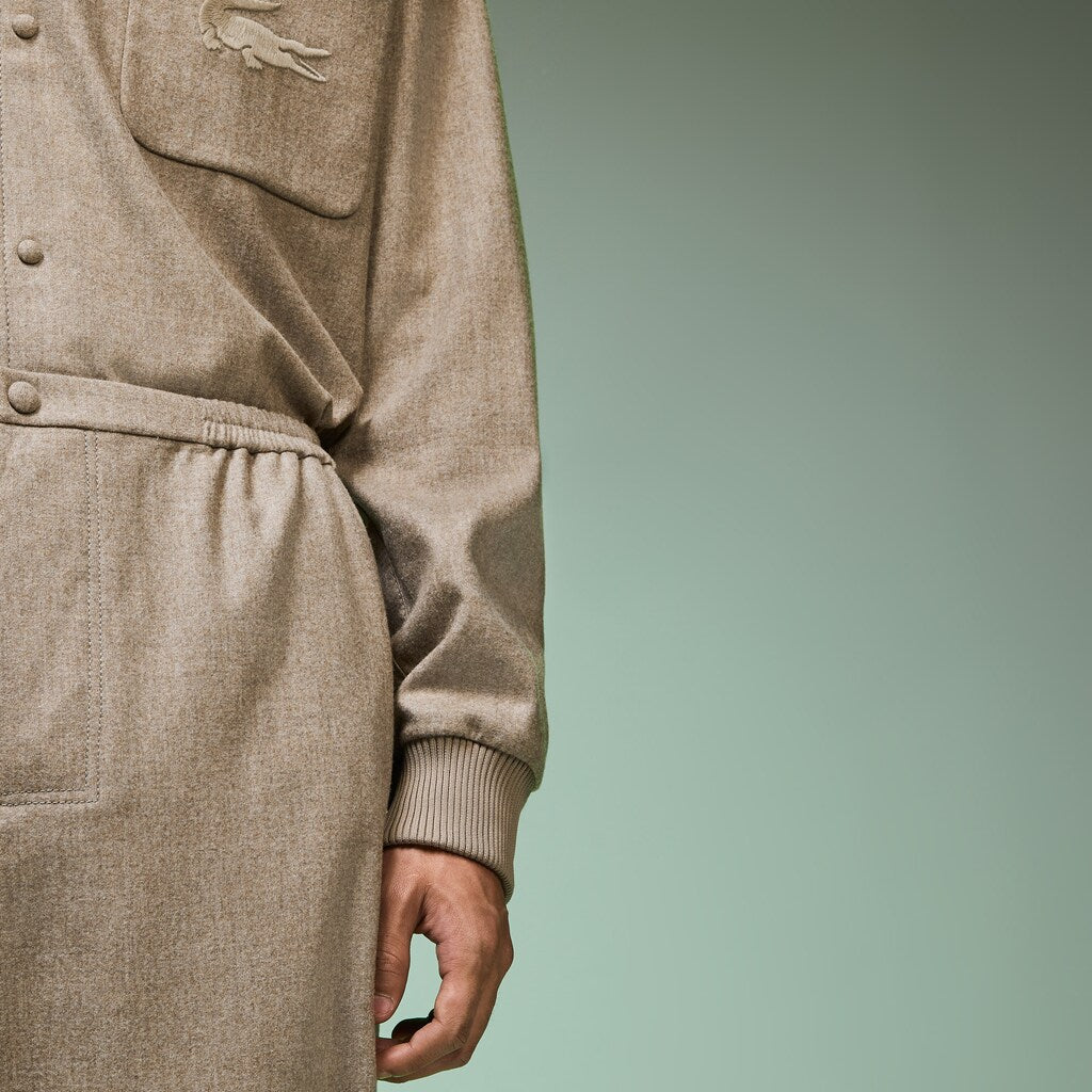 Fashion Show Solid Wool Shirt with Chest Pocket | Lacoste Mens