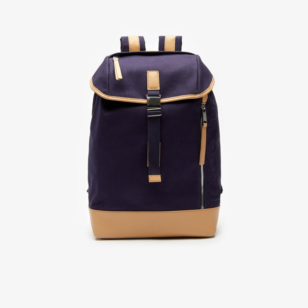 Leather Finishes Cotton Flap Backpack | Lacoste Mens