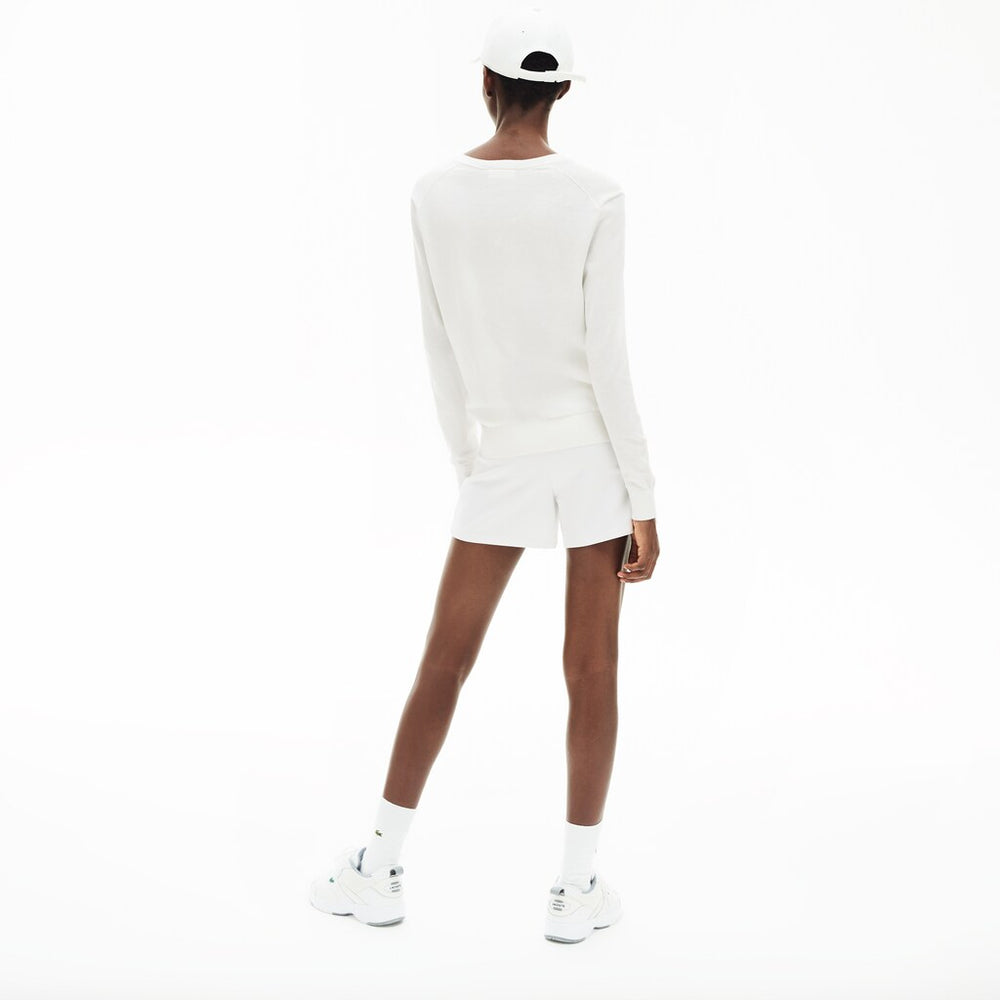 Wo  Solid Cotton V-Neck Sweater | Lacoste Womens