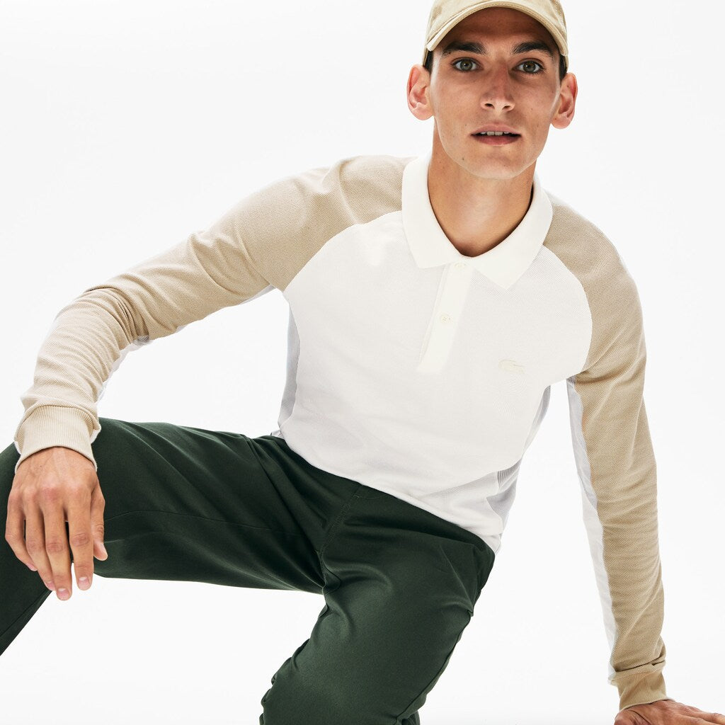 Long-Sleeved Colorblock Piqué Polo Shirt | Lacoste Mens
