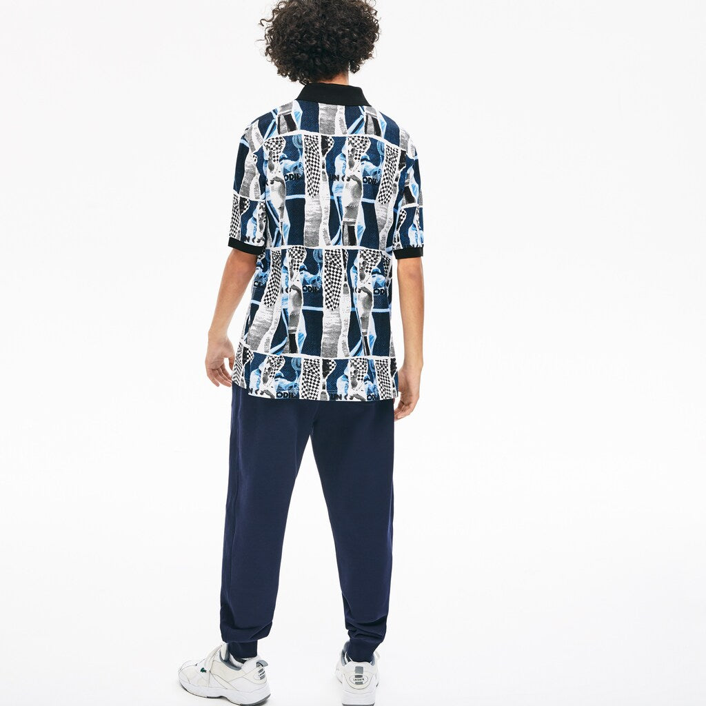 Unisex LIVE Loose Fit Graphic Print Cotton Polo Shirt | Lacoste Mens