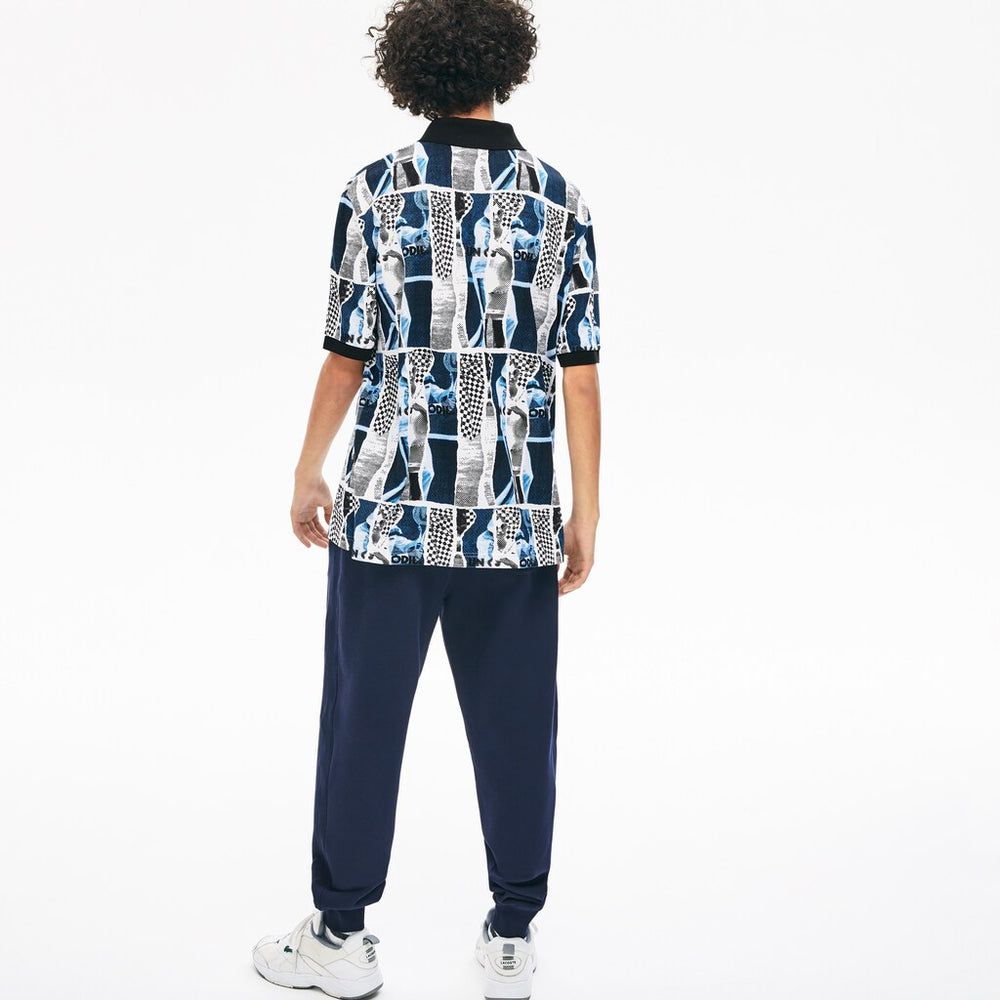 Unisex LIVE Loose Fit Graphic Print Cotton Polo Shirt | Lacoste Mens