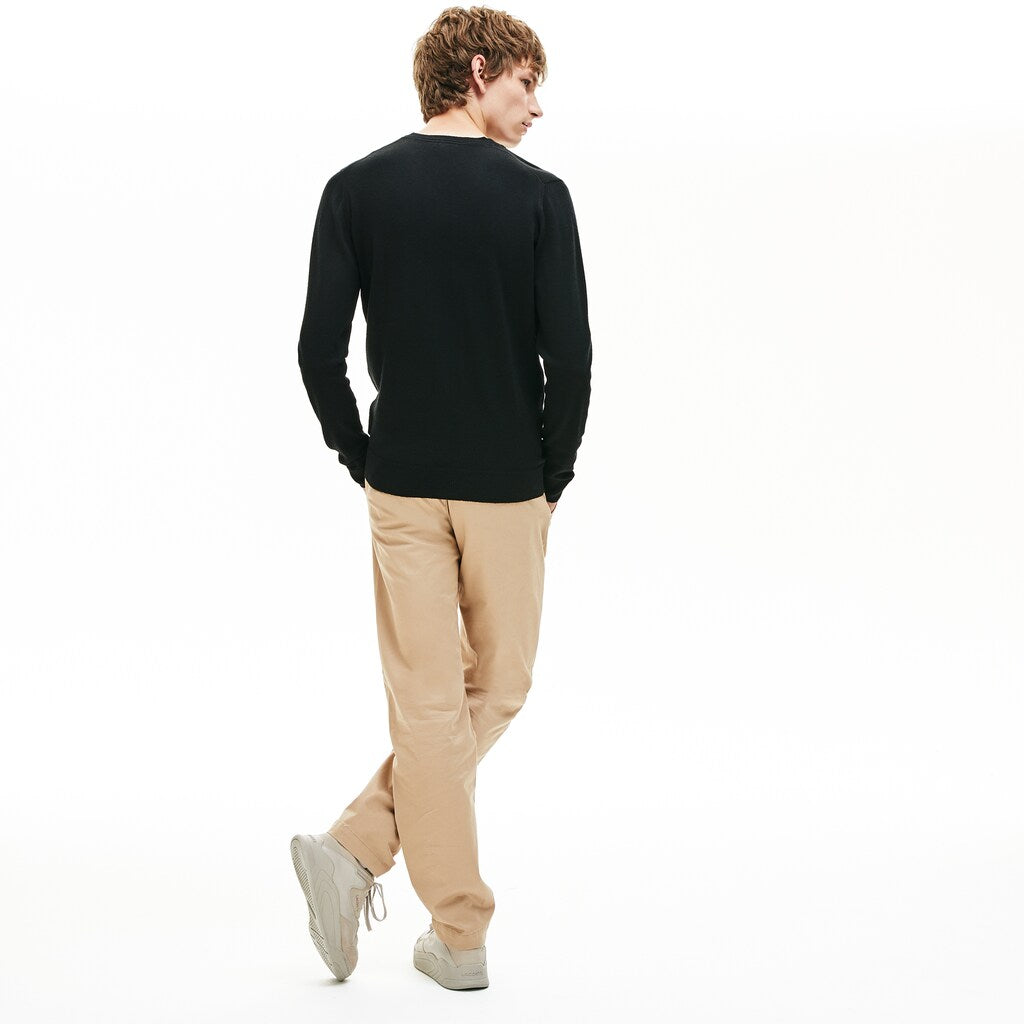 V-neck Wool Jersey Sweater | Lacoste Mens