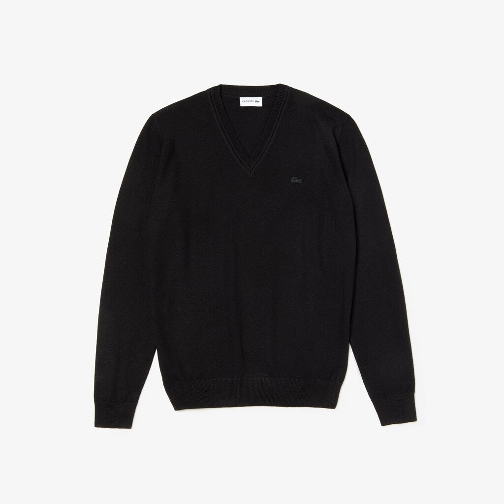 V-neck Wool Jersey Sweater | Lacoste Mens