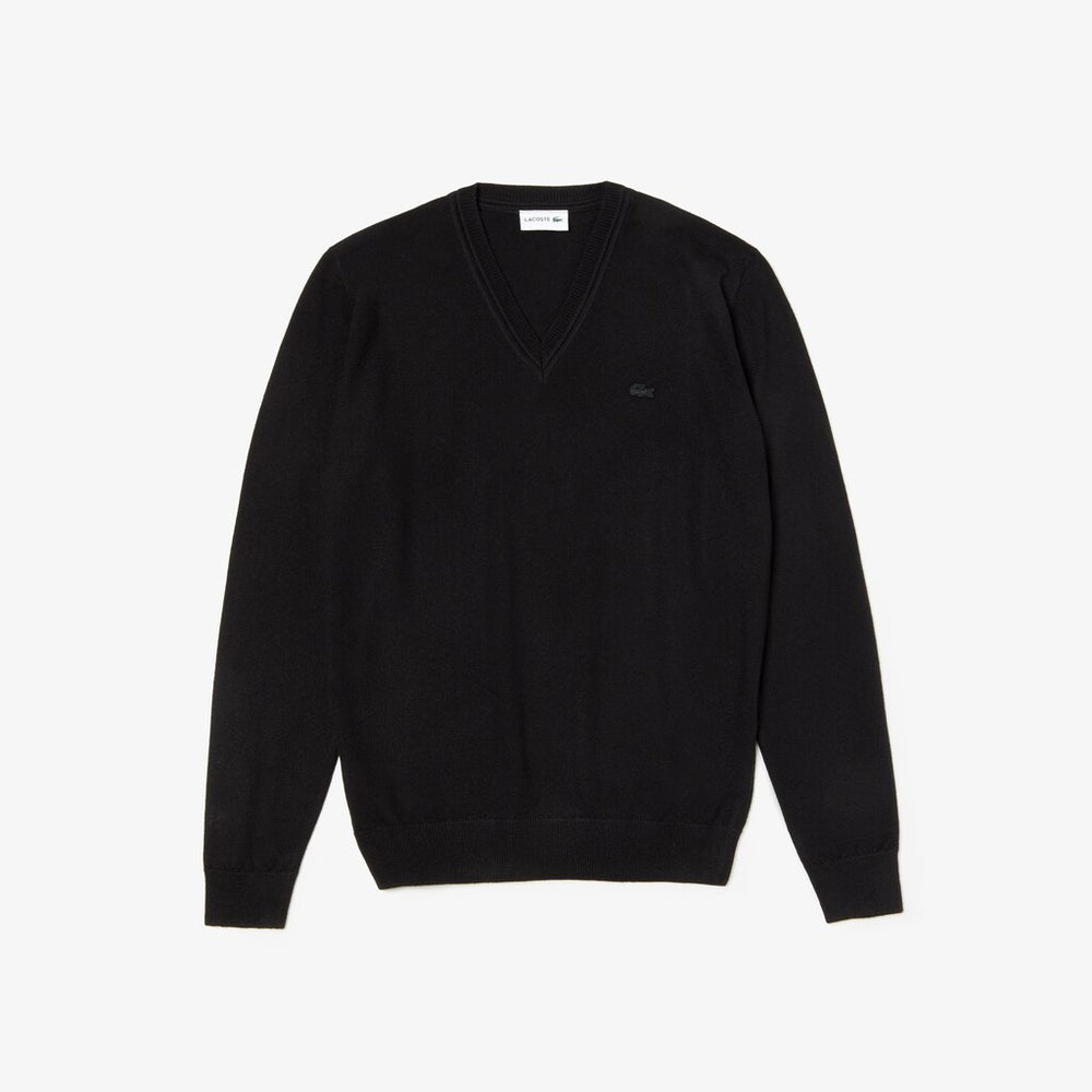 V-neck Wool Jersey Sweater | Lacoste Mens
