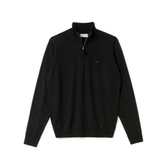 Zippered Stand-Up Collar Wool Jersey Sweater | Lacoste Mens